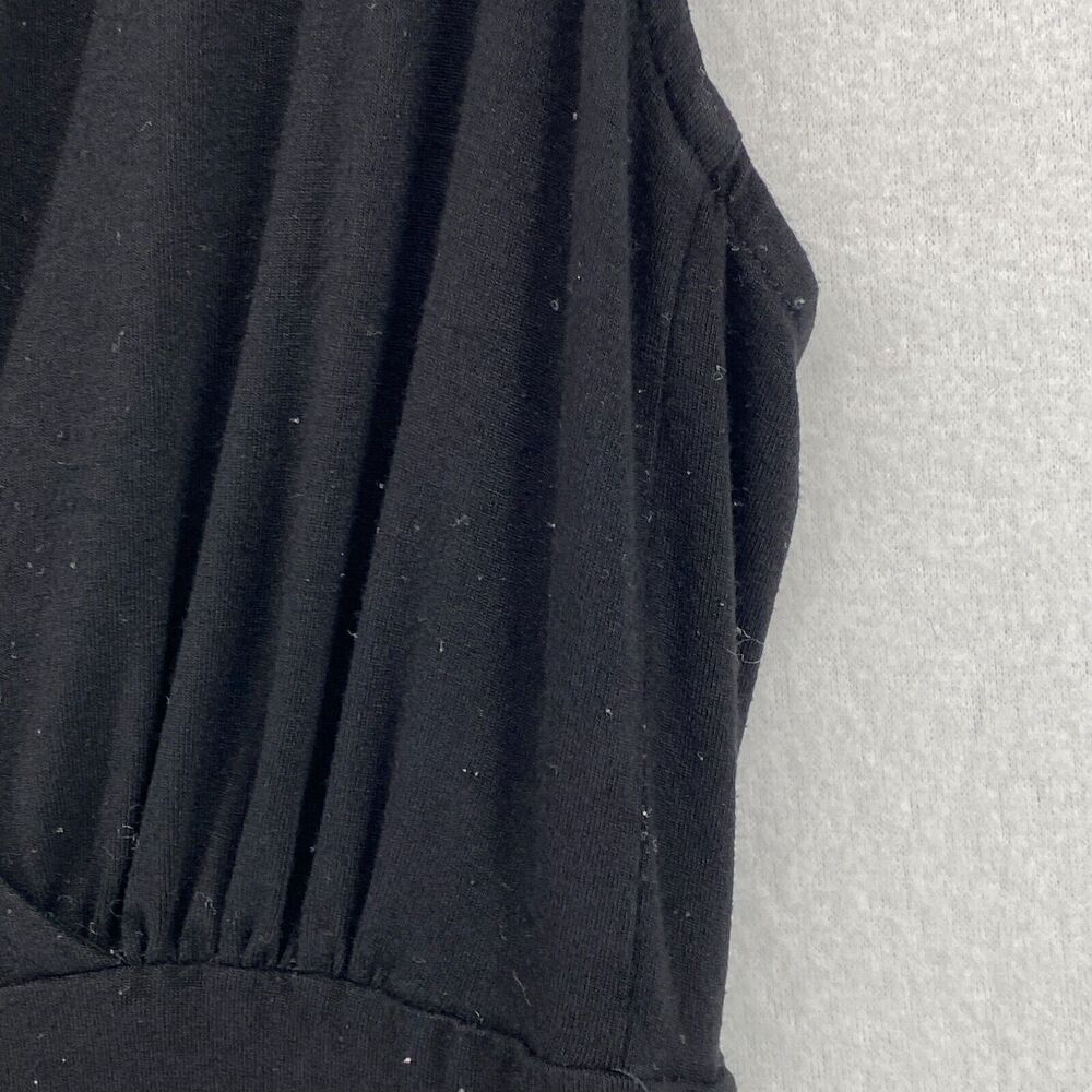 EILEEN FISHER Dress XS Stretch Rayon Jersey Surplice Tank Maxi Shirred Black USA - Picture 7 of 16